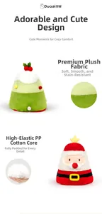 Detail of plush Santa Claus and Christmas tree dolls with high-quality soft PP cotton filling