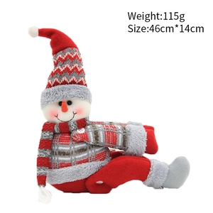Christmas snowman curtain buckle plush doll ornament for festive holiday decor 46x14cm