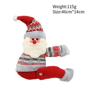 Christmas Santa Claus curtain buckle and plush doll decoration for holiday window display