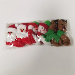 Lot de décorations de Noël en peluche pour verres à vin avec Père Noël, bonhomme et renne
