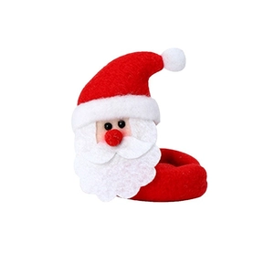 Chouchou de Noël festif avec peluche de Père Noël en tissu doux rouge et blanc