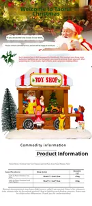 Specifiche dettagliate delle dimensioni per il carrello popcorn di Natale con musica