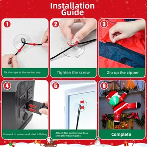 Installation guide for Christmas inflatable Santa Claus outdoor decoration with suction cups