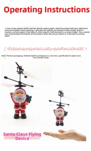 Guide showing induction flying Santa toy with dual rotors and hand sensor controls