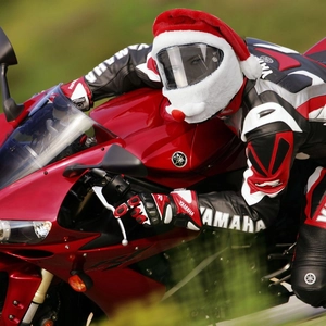 Copertura per casco moto natalizio con cappello di Babbo Natale e barba
