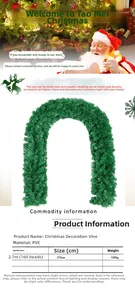 Detailed view of a 270cm PVC Christmas garland with 160 tips and flexible structure