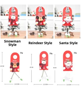 Détail des décorations de Noël de 13,5x45cm avec Père Noël, bonhomme de neige et élan