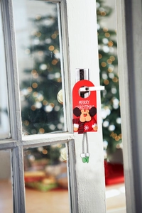 Suspension de porte de Noël avec renne 3D et texte Merry Christmas sur porte blanche