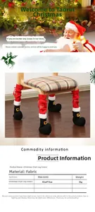 Detail von 42x15cm Weihnachts-Stuhlbeinkappen im roten Stiefel-Stil mit Schneeflocken-Muster