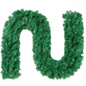 2.7m flexible dark green artificial pine needle Christmas garland for holiday decoration