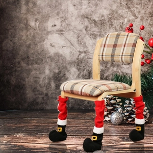 4er-Set Weihnachtsstuhl-Beinschutz im Elfenstiefel-Design für festliche Deko