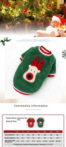 Tabla de tallas detallada para chaleco navideño de mascotas con medidas de pecho