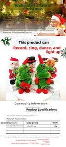 Size chart for 40cm electric dancing Christmas tree plush toy with guitar and song features