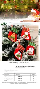 Tableau des tailles pour mini chaussettes de Noël 16x12cm avec motifs décoratifs divers