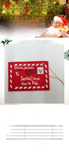 Detail view of 8x12.5cm red non-woven Christmas envelope with Special Delivery text