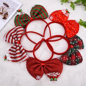 Festliche große Weihnachtshaarreifen mit Schleifen und Merry Christmas Motiven für Partys