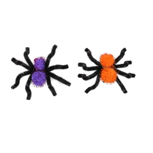 Fermagli per capelli a forma di ragno di Halloween in peluche viola e arancione decor