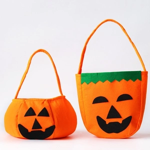 Halloween Kürbis Süßigkeitenbeutel Orange Vliesstoff Jack-O-Lantern Tasche Für Kinder Trick Or Treat Party Zubehör Geschenkbeutel