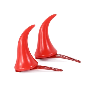 Paire de barrettes cornes de diable rouges brillantes pour Halloween et fêtes