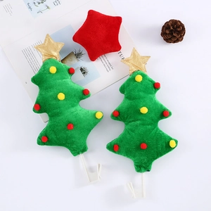 Christmas tree car hooks and star decoration made of plush fabric for holiday vehicle decor