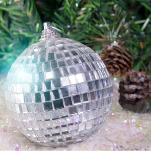 Silver Mirror Disco Ball Reflective Glass Sphere Hanging Ornament For Christmas Party KTV Bar Disco Club Stage Decoration