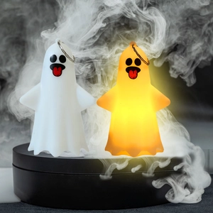 Halloween ghost LED hanging light decor with mysterious smoke effect for party atmosphere
