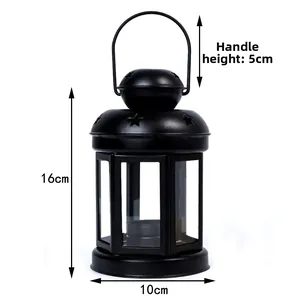 Detailed dimensions of the black vintage star lantern with a 16cm height and 10cm base