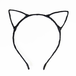 Cute Cat Ears Headband For Halloween Party Cosplay Costume Accessory For Women Girls Black Fabric Wrapped Hair Hoop