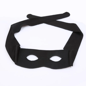 Classic black Zorro eye mask for Halloween masquerade party with adjustable ribbon ties