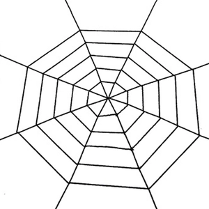 Halloween black round spider web decoration prop for spooky party scene and haunted house decor
