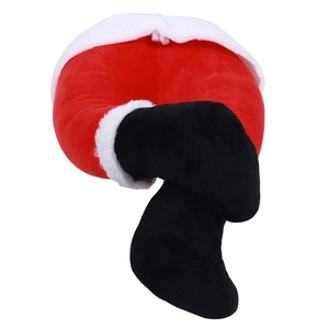 Plush Santa legs Christmas tree ornament in classic red and white for festive home decor