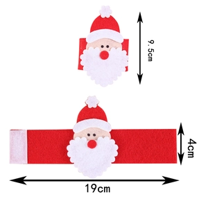 Detailed dimensions of Santa Claus felt napkin ring with velcro closure for holiday decor