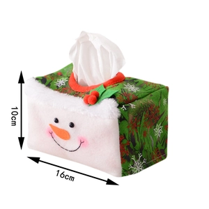 Détail de la boîte à mouchoirs bonhomme de neige, 16cm x 10cm, décoration de table de Noël