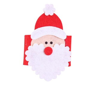 Handmade Santa Claus felt napkin rings for festive Christmas party table decorations