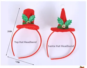 Detailansicht der Weihnachts-Haarreifen mit 20 cm Höhe und festlichem Design aus Filz