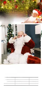 Detail view of a long white Santa Claus beard made of PET material with ear loops