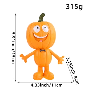 Standing Halloween resin pumpkin doll with dimensions 15cm x 11cm for party decoration