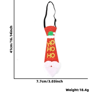 Cravatta di Natale per bambini con paillettes rosse e slogan Babbo Natale HO HO HO