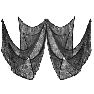 Hanging black spooky mesh fabric for Halloween horror party and haunted house decoration