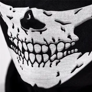 Halloween scary skull face mask and skeletal bone gloves for party performance