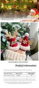 Tableau détaillé des tailles pour la pince à cheveux chapeau de Noël et bois de cerf