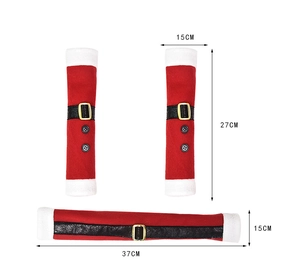 Detail of Christmas fridge handle covers with sizes 15cm, 27cm, and 37cm clearly marked