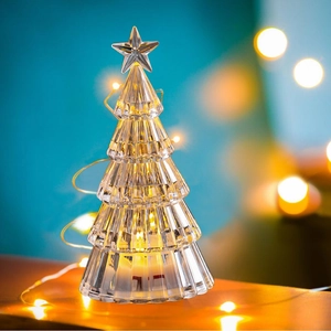 Mini Glowing Crystal Christmas Tree Tabletop Decoration LED Night Light For Creative Children Christmas Gift Home Festive Party Ornament