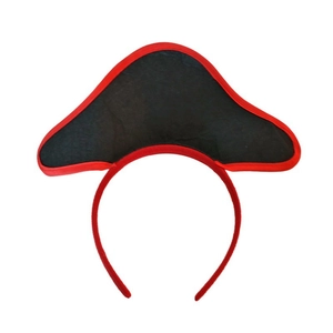 Halloween pirate skull headband in red and black for festive cosplay and party wear