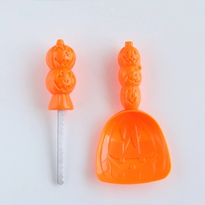 Halloween pumpkin carving kit with orange pumpkin handle serrated knife and smiley face scoop