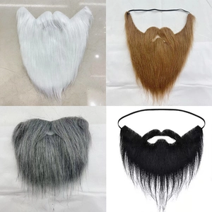 Halloween Christmas Fake Beard Costume Accessory Polyester Synthetic Fiber Santa Claus Cosplay Party Masquerade Facial Hair Props