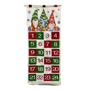 Christmas Gnome advent calendar with 24 hanging pockets for holiday wall decoration