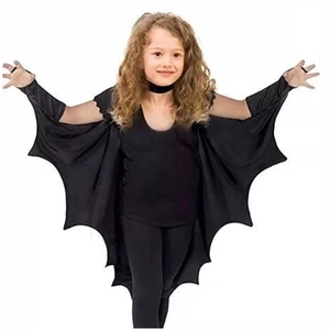 Kids Halloween Bat Wings Cape With Mask Set Black Fabric Bat Costume For Cosplay Party Performance Dress Up Clothing