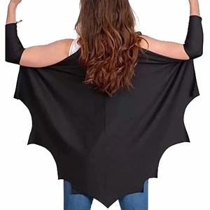 Kids black bat wings cape and sleeves set for Halloween cosplay and stage performances