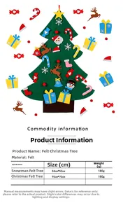 Detailed view of DIY felt Christmas tree set for kids with Velcro festive ornaments